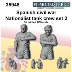 Tripulación de carro nacional, guerra civil española, set 2. Escala 1:35. Marca FCmodeltrend. Ref: 35948.