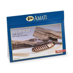Botes salvavidas de madera-metal 105mm, 1 und. Marca Amati. Ref: 4302/10, 430210.
