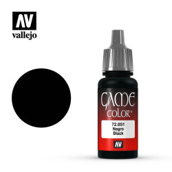 Acrilico Game Color, Negro. Bote 17 ml. Marca Vallejo. Ref: 72.051.
