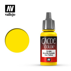 Acrilico Game Color, Amarillo Soleado. Bote 17 ml. Marca Vallejo. Ref: 72.006.