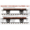 RAILWAY NON-BRAKE FLATBED 16,5 t . Escala 1:35. Marca Miniart. Ref: 39004.