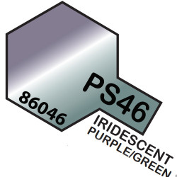 Spray Iridescent Purple/Green Polycarbonate ( 86046 ). Bote 100 ml. Marca Tamiya. Ref: PS-46.