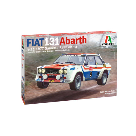 Fiat 131 Abarth 1977 Sanremo Rally Winner. Escala 1:24. Marca Italeri. Ref: 3621.