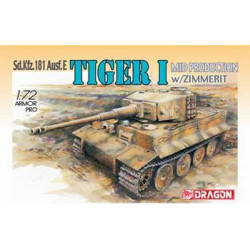 Tiger 1 (Mid Production) w/Zimmerit. Escala 1:72. Marca Dragon. Ref: 7251.