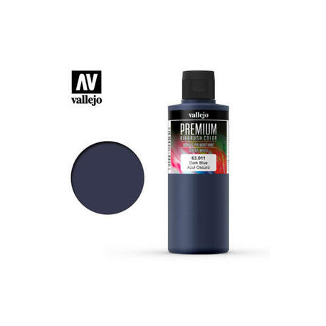 Premium Opaco Azul Oscuro. Premium Airbrush Color. Bote 60 ml. Marca Vallejo. Ref: 63011, 63.011.
