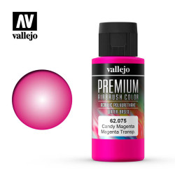 Premium Magenta Candy. Premium Airbrush Color. Bote 60 ml. Marca Vallejo. Ref: 62075, 62.075.