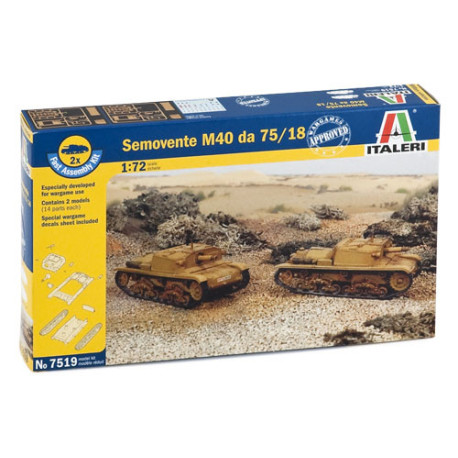 Semovente M40 da 75/18. Escala 1:72. Marca Italeri. Ref: 7519.