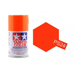 Spray naranja fluorescente Polycarbonate ( 86024 ). Bote 100 ml. Marca Tamiya. Ref: PS-24, PS24.