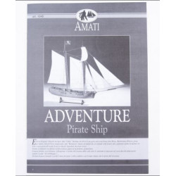 Carpeta planos Aventura - Barco pirata 1760. Esacala 1:60. Marca Amati. Ref: 1046.