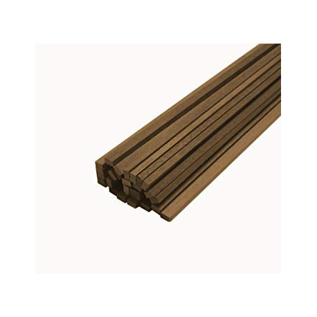 Forro madera Nogal 0.5 x 3 x 1000 mm. Paquete de 25 unidades. Marca Amati. Ref: 225063.