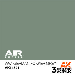 Acrílicos de 3rd, WWI German Fokker Grey – AIR. Bote 17 ml. Marca Ak-Interactive. Ref: Ak11801.