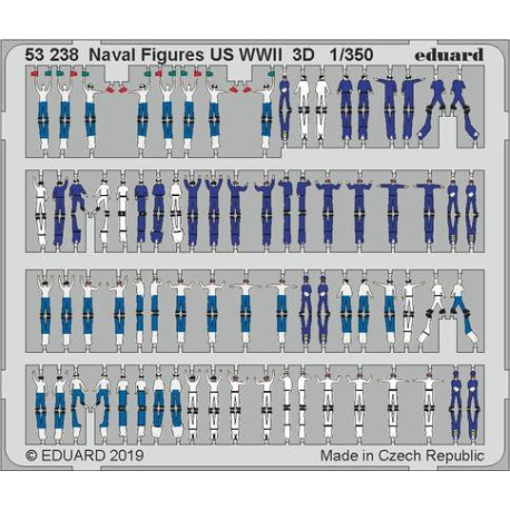 Fotograbado Naval Figures US WWII 3D, Escala: 1:350. Marca Eduard. Ref: 53238.