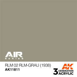 Acrílicos de 3rd, RLM 02 RLM-Grau (1938) – AIR. Bote 17 ml. Marca Ak-Interactive. Ref: Ak11811.