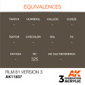 Acrílicos de 3rd,RLM 81 Version 3 – AIR. Bote 17 ml. Marca Ak-Interactive. Ref: Ak11837.