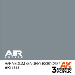 Acrílicos de 3rd,RAF Medium Sea Grey BS381C/637 – AIR. Marca Ak-Interactive. Ref: Ak11843.