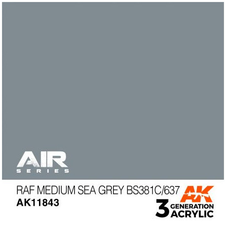 Acrílicos de 3rd,RAF Medium Sea Grey BS381C/637 – AIR. Marca Ak-Interactive. Ref: Ak11843.