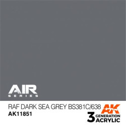 Acrílicos de 3rd,RAF Dark Sea Grey BS381C/638 – AIR. Marca Ak-Interactive. Ref: Ak11851.