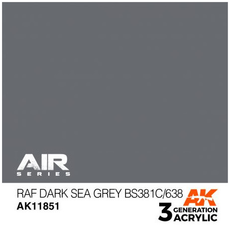 Acrílicos de 3rd,RAF Dark Sea Grey BS381C/638 – AIR. Marca Ak-Interactive. Ref: Ak11851.