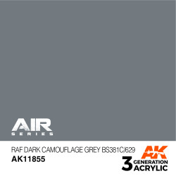 Acrílicos de 3rd,RAF Dark Camouflage Grey BS381C/629 – AIR. Marca Ak-Interactive. Ref: Ak11855.