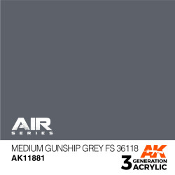 Acrílicos de 3rd,Medium Gunship Grey FS 36118 – AIR. Marca Ak-Interactive. Ref: Ak11881.