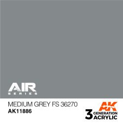 Acrílicos de 3rd,Medium Grey FS 36270 – AIR. Marca Ak-Interactive. Ref: Ak11886.