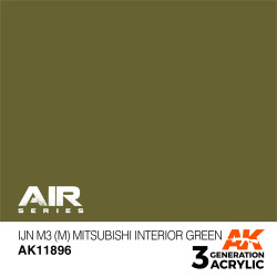 Acrílicos de 3rd, IJN M3 (M) Mitsubishi Interior Green – AIR. Marca Ak-Interactive.  Ref: Ak11896.