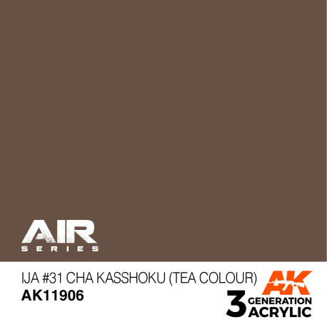 Acrílicos de 3rd, IJA 31 Cha Kasshoku (Tea Colour) – AIR. Marca Ak-Interactive. Ref: Ak11906.