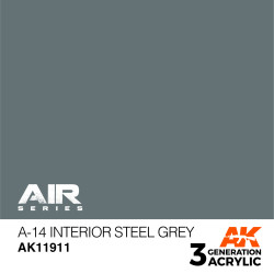 Acrílicos de 3rd,A-14 Interior Steel Grey – AIR. Marca Ak-Interactive. Ref: Ak11911.