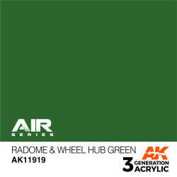 Acrílicos de 3rd,Radome & Wheel Hub Green – AIR.Marca Ak-Interactive. Ref: Ak11919.