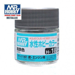 Mr.HOBBY AQUEOUS COLOR , ACERO. Bote 10 ml. Marca MR.Hobby. Ref: H18.
