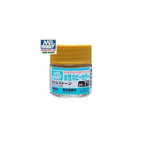 Mr.HOBBY AQUEOUS COLOR, PIEDRA MEDIA SATINADO, Bote 10 ml. Marca MR.Hobby. Ref: H71.