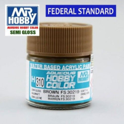 Mr.HOBBY AQUEOUS COLOR, BROWN FS30219 (Semi-gloss). Bote 10 ml. Marca MR.Hobby. Ref: H310.