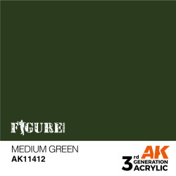Acrílicos de 3rd, MEDIUM GREEN – FIGURES.Marca Ak-Interactive.  Ref: Ak11412.