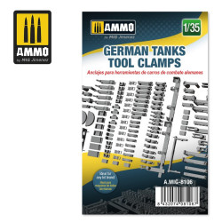 Anclajes para herramientas de carros de combate alemanes, escala 1/35. Marca Mig. Ref: AMIG8106.