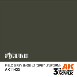 Acrílicos de 3r, FIELD GREY BASE 2 (GREY UNIFORM) – FIGURES.Marca Ak-Interactive.  Ref: Ak11423.
