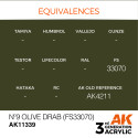 AK INTERACTIVE 3 rd. N 9 OLIVE DRAB (FS33070) – AFV. Marca AK Interactive. Ref: AK11339.