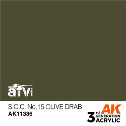 AK INTERACTIVE 3 rd. S.C.C. NO.15 OLIVE DRAB – AFV. Marca AK Interactive. Ref: AK11386.