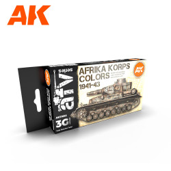 Set acrilicos 3G, AFRIKA KORPS COLORS 1941-43. 6 colores. Marca AK Interactive. Ref: AK11652.