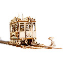 City Tram with rails, madera contrachapada, Kit de montaje. Marca Wooden City. Ref: 57320.