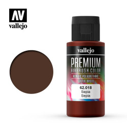Premium Sepia. Premium Airbrush Color. Bote 60 ml. Marca Vallejo. Ref: 62018.