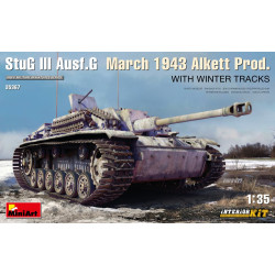 StuG III Ausf. G March 1943 Alkett Prod. WITH WINTER TRACKS. INTERIOR KIT. Escala 1:35. Marca Miniart. Ref: 35367.