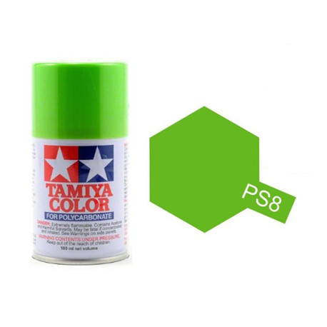 Spray light green Polycarbonate ( 86008 ). Bote 100 ml. Marca Tamiya. Ref: PS-8, PS8.