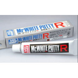 White Putty R, Baja viscosidad. Masilla plástica. 25gr. Marca MR.Hobby. Ref: P123.