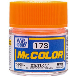 Lacquer paint, Fluorescent Orange - (Gloss). Bote 10 ml. Marca MR.Hobby. Ref: C173.