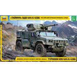 Typhoon VDV 4x4 K-4386 Armored car with remote controled module. Escala 1:35. Marca Zvezda. Ref: 3648.