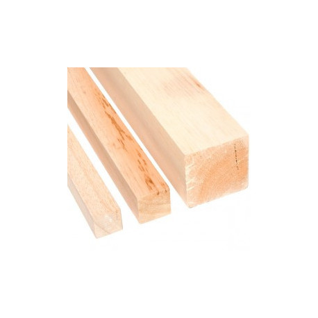 Listón cuadrado madera de balsa 4 x 4 x 1000 mm. 1 ud. Marca Dismoer. Ref: 35414.