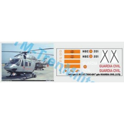 Calcas Helicoptero BK-117 HGC-201, decoración " gris, GUARDIA CIVIL". Escala 1:35. Marca Trenmilitaria. Ref: 000_7547.