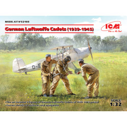 German Luftwaffe Cadets (1939-1945), 3 figuras. Escala 1:32. Marca ICM. Ref: 32103.