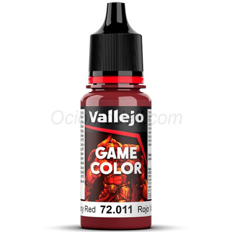 Acrilico Game Color, Rojo Visceral, New, Bote 17 ml. Marca Vallejo. Ref: 72.011, 72011.