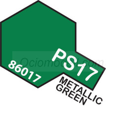 Spray Verde Metalizado Polycarbonate ( 86017 ). Bote 100 ml. Marca Tamiya. Ref: PS-17.